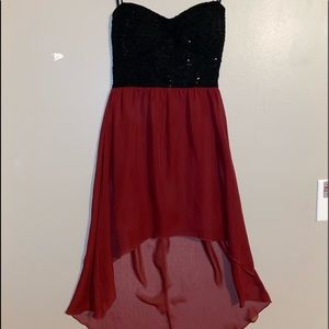 Strapless high low dress